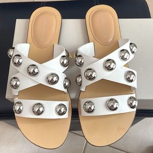 Marc Fisher white sandals, size 8